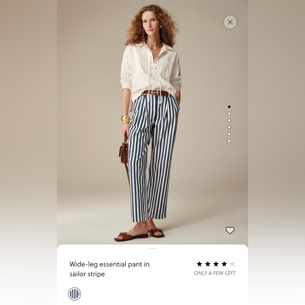 J.Crew Wide-leg essential pant in sailor stripe